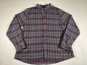 L.L. Bean Men's Flannel Shirt 100% Cotton, Size Large, Long Sleeve, Button-Up